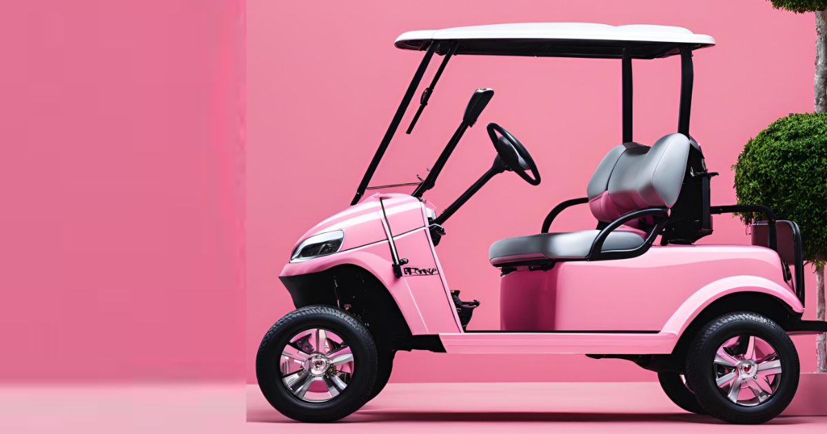 Grey minimalist business project presentation (1) pink golf carts