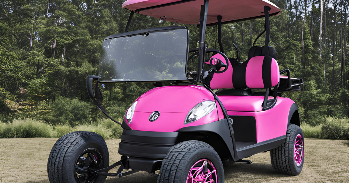 Grey minimalist business project presentation (6) pink golf carts